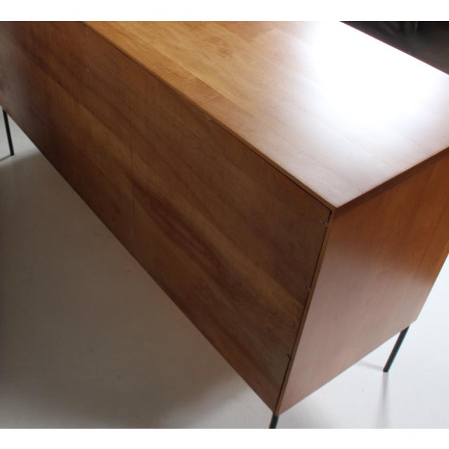 Paul McCobb Planner Group Maple, Grasscloth & Wrought Iron Credenza, 1950s For Sale - Image 17 of 18