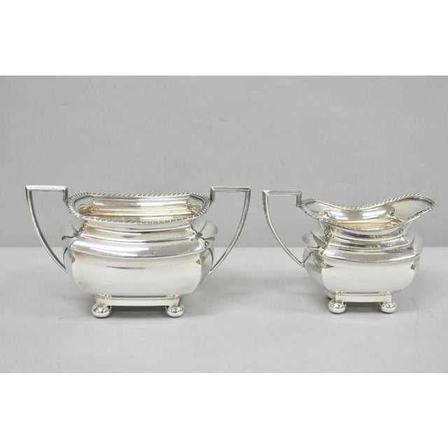 Art Deco Antique Walker & Hall 53499 Art Deco Silver Plated Tea Service Set - 4 PCS For Sale - Image 3 of 16
