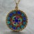 French 18 Karat Yellow Gold and Enamel Window Plique a Jour Pendant Medal, 1950s For Sale - Image 3 of 18