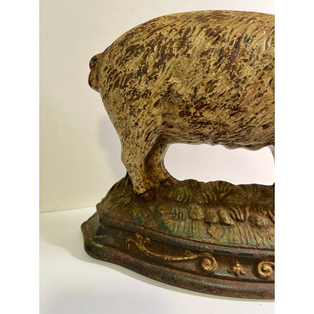 Vintage Cast Iron Pig Doorstop For Sale - Image 4 of 8