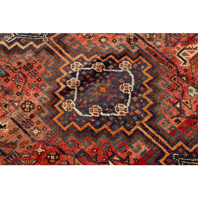 Textile Tribal Designed Vintage Persian Handmade Wool Rug in Red For Sale - Image 7 of 9