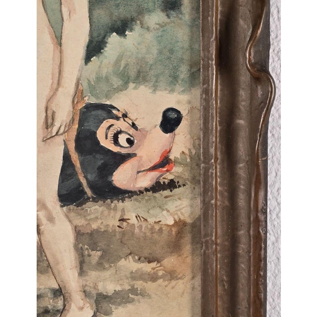 California Funk Art Watercolor of Adam and Eve, u.s.a., 1988 For Sale In San Francisco - Image 6 of 7