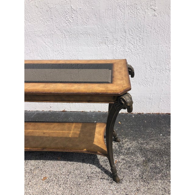 1990s 1990s La Barge Glass and Metal Sofa Table For Sale - Image 5 of 5