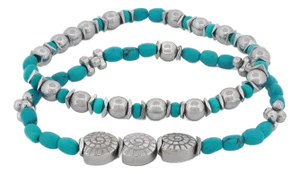 Sea Soul Hematite & Turquoise Bracelet Set