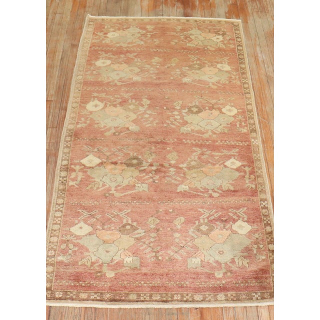 Textile Vintage Zabihi Collection Turkish Floral Konya Rug - 4'2" x 7'10" For Sale - Image 7 of 7