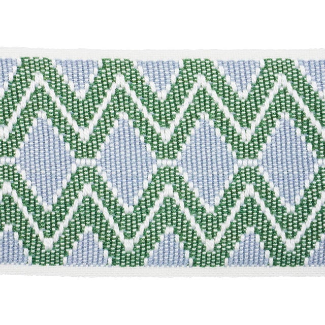 Contemporary SAMPLE - Schumacher X A Rum Fellow Pinula Tape In Fern For Sale - Image 3 of 4