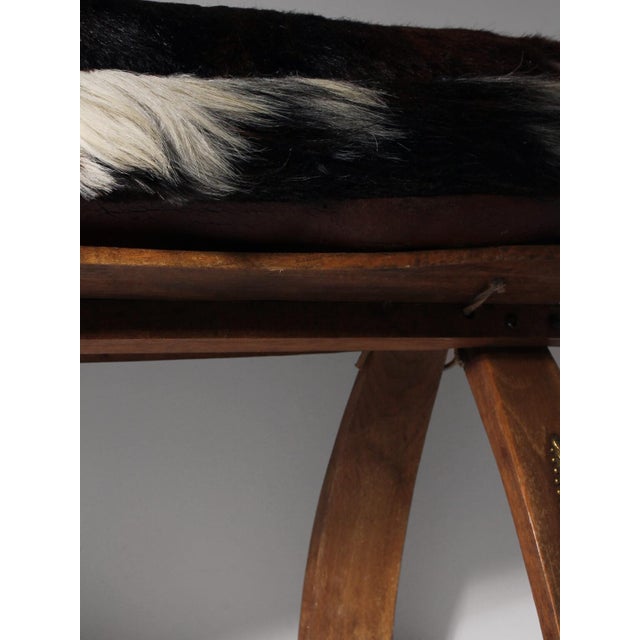 Beige Cowhide Camel Saddle Stool, 1950 For Sale - Image 8 of 9