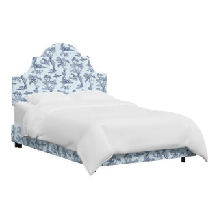 Red from Scalamandre crafted by Cloth & Company Geneva King Bed, Blue Toile For Sale