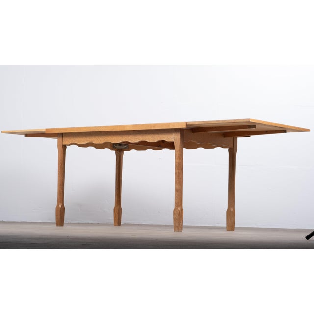 1960s Brutalist Oak Dining Table by Henning Kjærnulf, 1960s For Sale - Image 5 of 12
