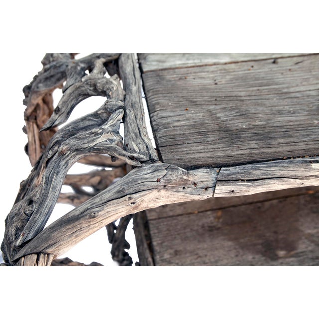 Greige Mid 20th Century Aged Teak and Driftwood Indoor and Outdoor Coffee Table For Sale - Image 8 of 9