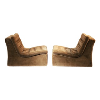 Brown Corduroy Modular Lounge Chairs by DUX, Sweden, 1970s, Set of 2 For Sale