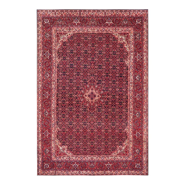 Boho Chic Persian Tabriz Blue/Red Wool Rug - 6'11'' X 10'1'' For Sale