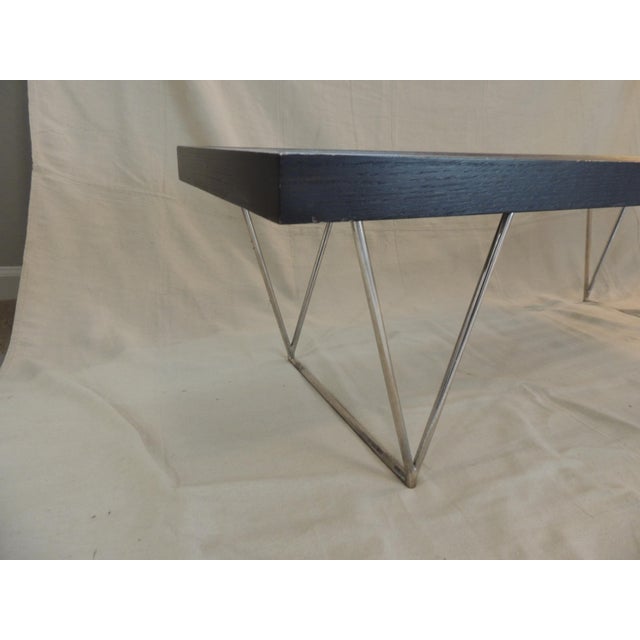 1990s Mid Century-Modern Slatted Wood Bench in the Style of George Nelson For Sale - Image 5 of 7