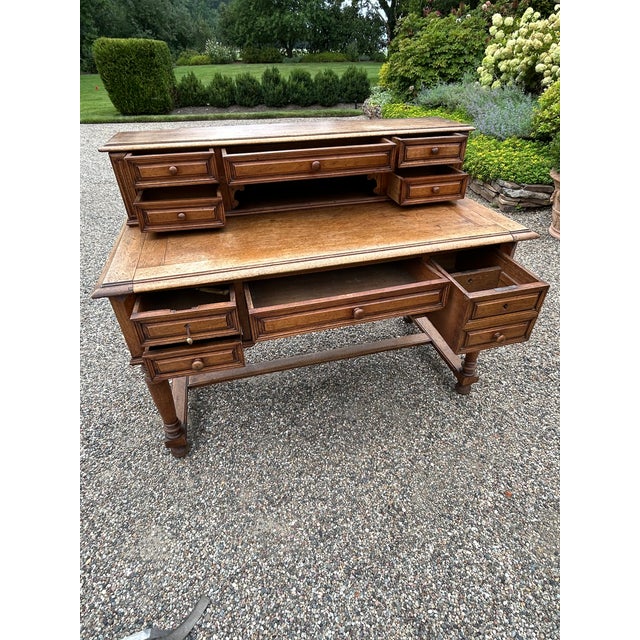 French Oak Antique Writing Desk For Sale - Image 17 of 18