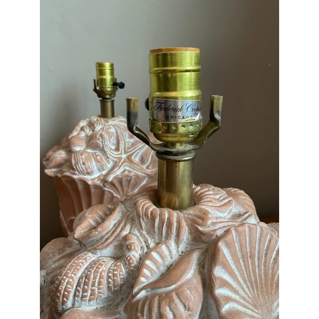 Vintage Frederick Cooper Shell Lamps - Pair For Sale - Image 10 of 12