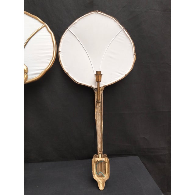 Gold Vintage Wall Lights in Bronze, 1970s, Set of 2 For Sale - Image 8 of 13