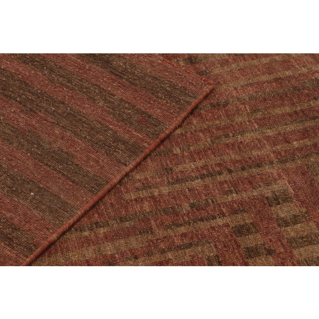 Brown Contemporary French Art Deco Style Geometric Wool Rug, by Rug & Kilim, India For Sale - Image 8 of 10