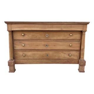 French 19th Century Empire Bleached Chestnut Chest of Drawers For Sale