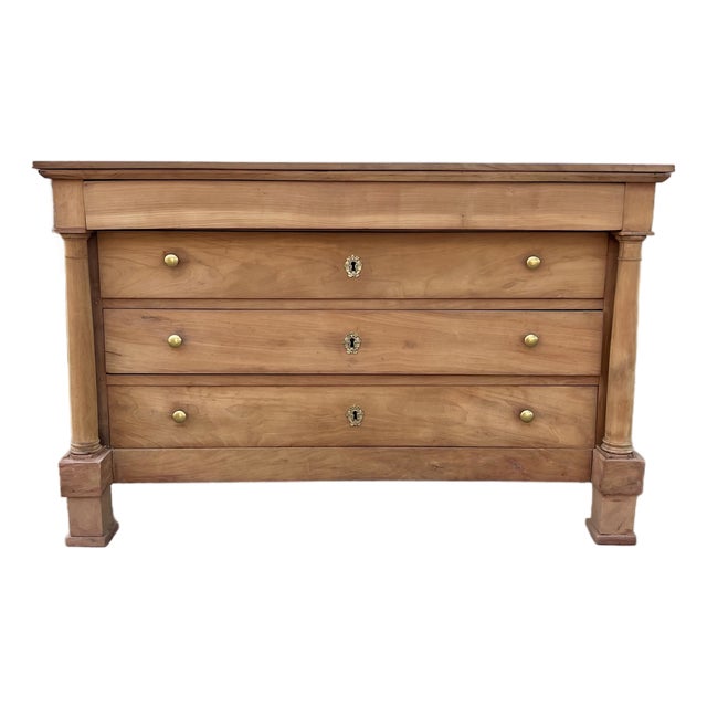 French 19th Century Empire Bleached Chestnut Chest of Drawers For Sale