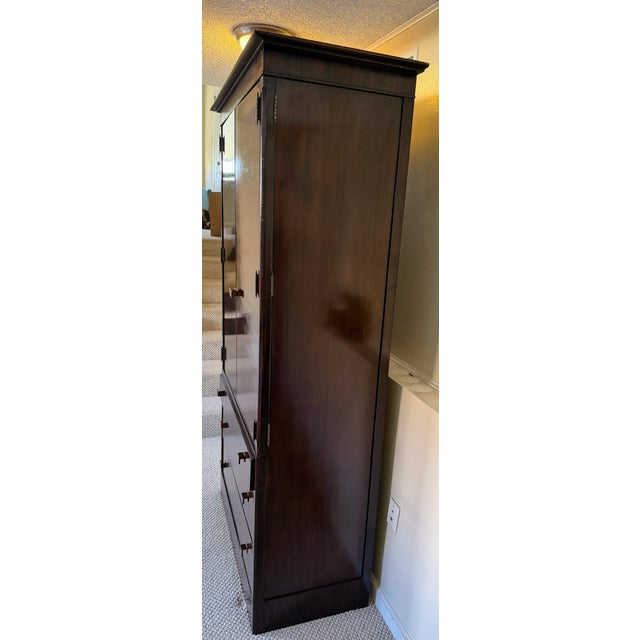 Attributed to Barbara Berry for Henredon: Revision Collection, Modern Tall Armoire (82”H x 42” W x 19.5” D HEN4900-05 Dark...