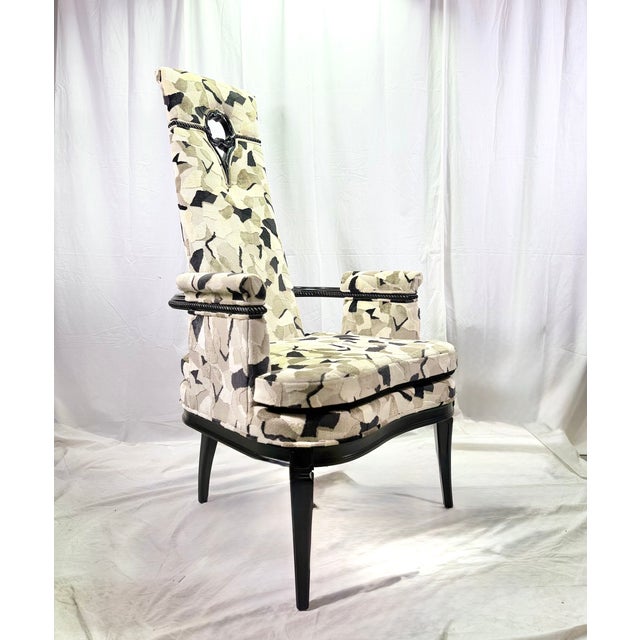 Mid 20th Century Mid 20th Century Pair of High-Back Hollywood Regency Chairs in Grosfeld Manner For Sale - Image 5 of 5