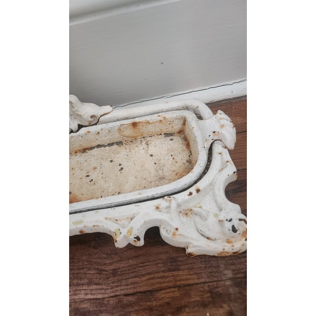 White Antique Victorian Cast Iron Umbrella Stand in Original White Finish, Circa 1900 For Sale - Image 8 of 17