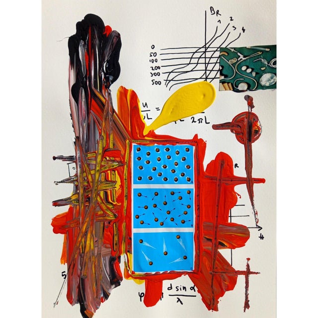 Red Set of 6 - 11.5' X 14' Framed Abstract Acrylic Paintings 'The Physics' #1 by Diane Grant For Sale - Image 8 of 11