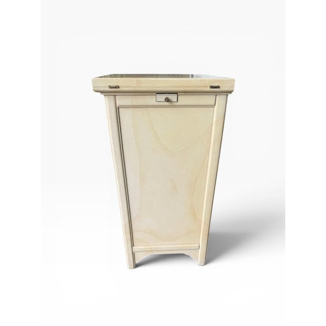 1970s Henredon “Scene Ii” Hollywood Regency Buffet Server – Faux Goatskin Lacquer, Flip-Top Design For Sale In Boston - Image 6 of 14