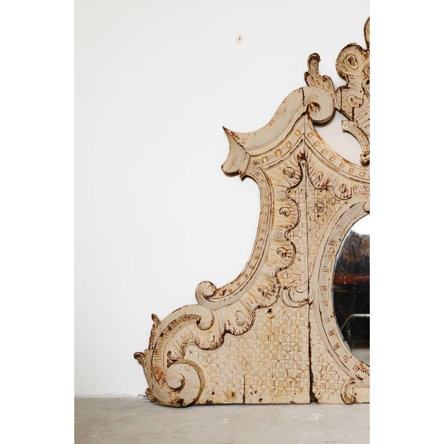 Rococo Antique Architectural Overdoor Mirror, Italy, C. 1800 For Sale - Image 3 of 10