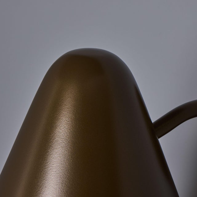 Metal Mid-Century Modern 'ZuZu' Brown Painted Brass Wall Sconce in the Style of Jacques Biny For Sale - Image 7 of 9