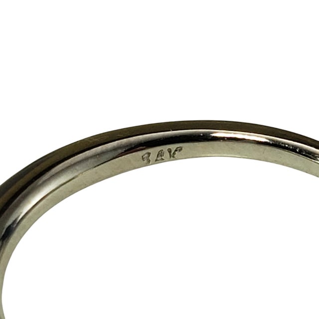 Metal Late 20th Century 14k White Gold Square Cut Diamond Engagement Ring For Sale - Image 7 of 9