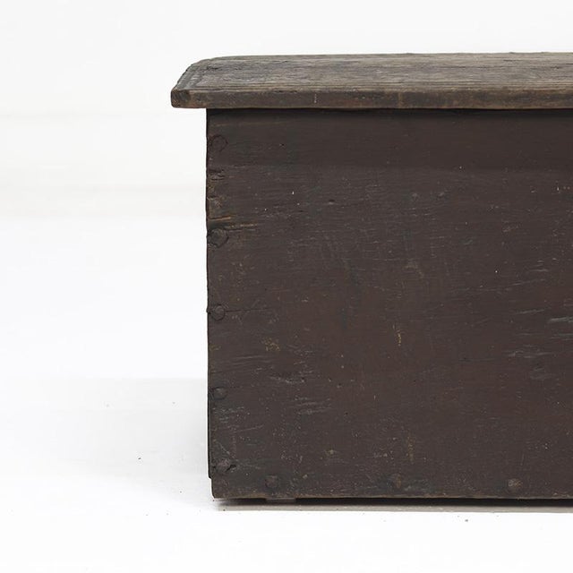 Antique Rustic Farmhouse Spanish Chest in Oak, 1700s For Sale - Image 6 of 14