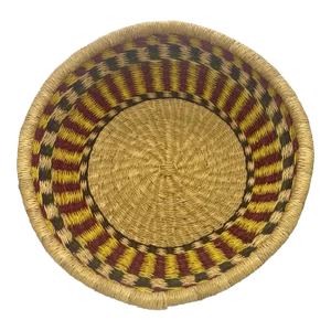 Mid 20th Century Vintage Bohemian Hand Woven Basket