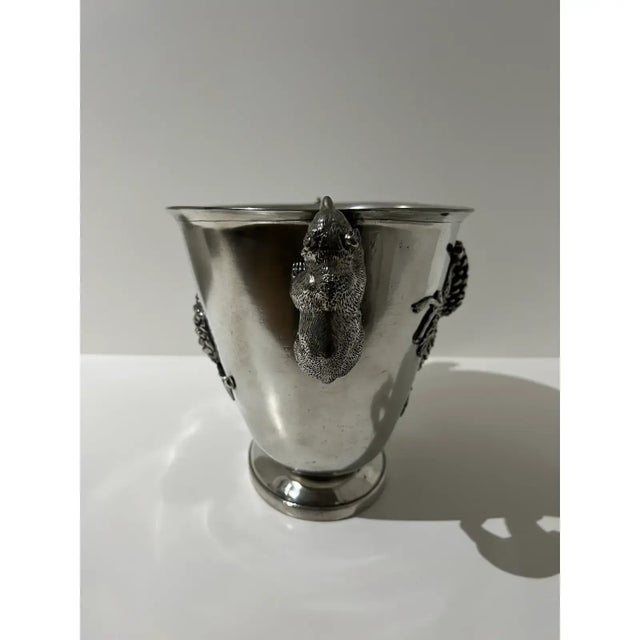 Tuscan Large Cipolla Pewter Collectible Bear Wine Bucket Cooler From Gorsuch in Aspen For Sale - Image 3 of 9