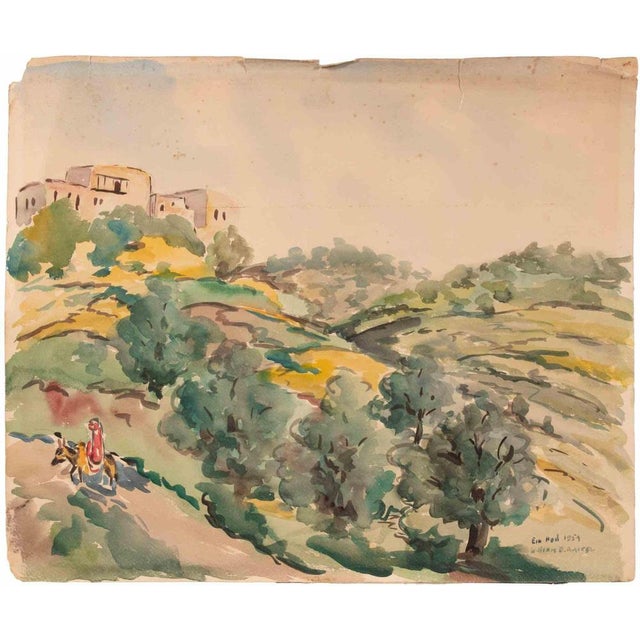 Watercolor on paper realized by William D. Raffel in 1959. Hand signed and dated lower right. Good condition with signes...