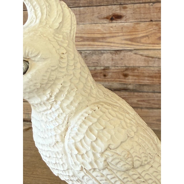 Ceramic Mid-20th Century Italian Ceramic White Cockatoo Figurine on Floral Tree Stump For Sale - Image 7 of 12