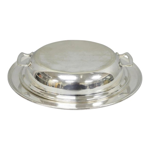 Vintage Victorian Silver Plated 10" Round Covered Vegetable Serving Dish For Sale