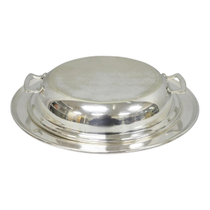 Vintage Victorian Silver Plated 10" Round Covered Vegetable Serving Dish