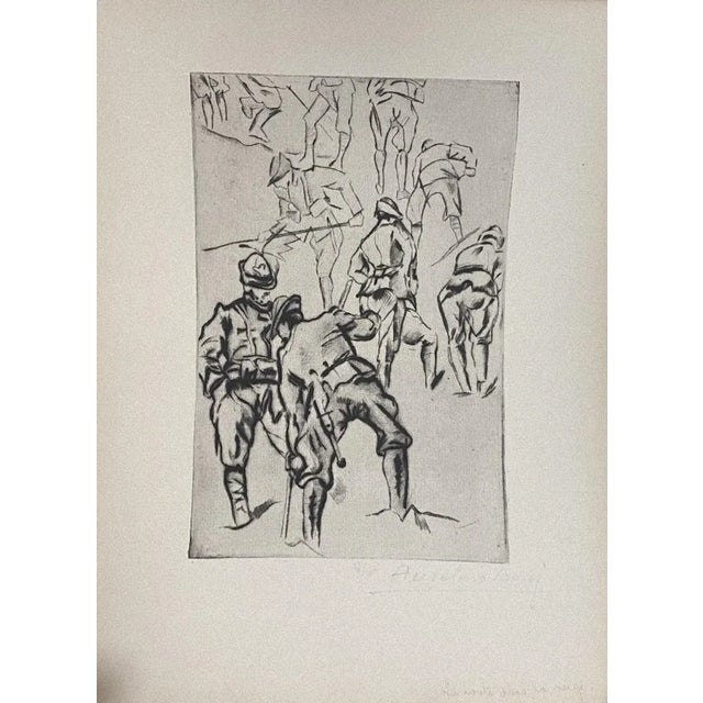 Military'' 1917s is a beautiful print in etching technique, realized by Anselmo Bucci (1887-1955). Hand signed. Numbered...