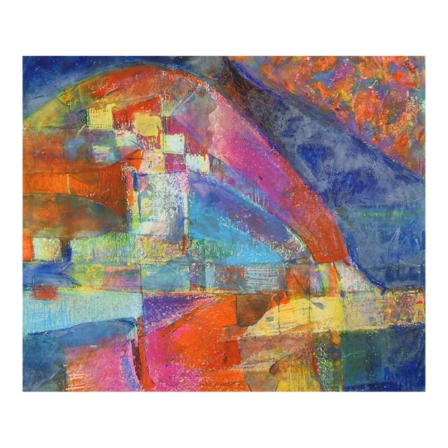 Contemporary Colorful Abstract Mixed Media Painting For Sale