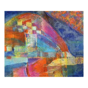 Contemporary Colorful Abstract Mixed Media Painting