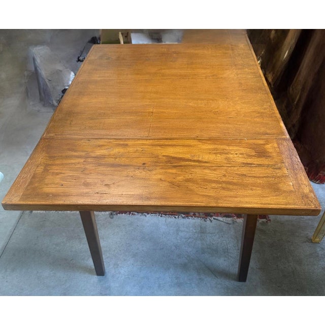 1950s Extendable Square Table in Beech Wood, 1900s For Sale - Image 5 of 18