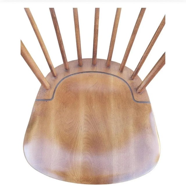 Yugoslavian Faux Bamboo Cherry Windsor Chair. Engraved stamp. Excellent vintage. Solid Cherry. Measures 16.5' x 16.5' x...