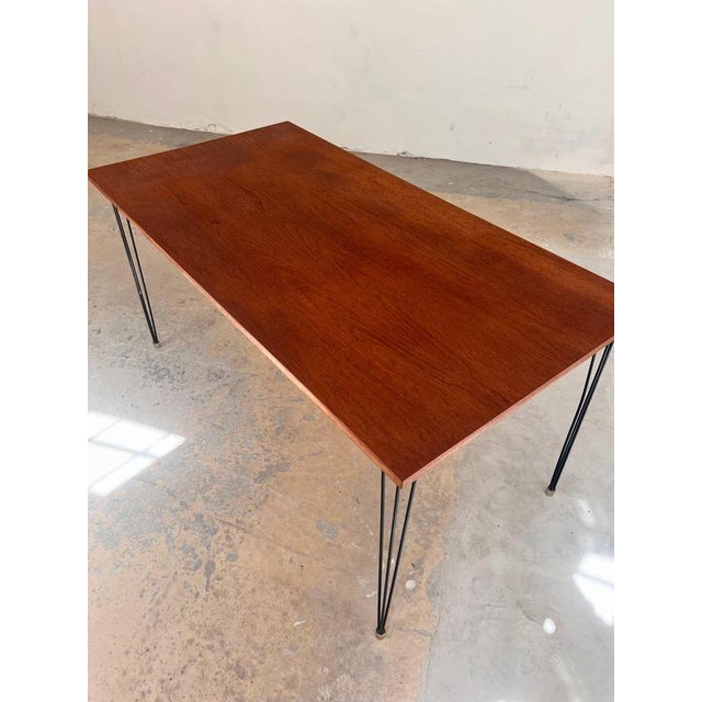 Wood Teak Dining Table with Hairpin Legs, 1960s For Sale - Image 7 of 11