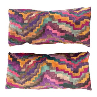 Designer Lumbar Pillows- a Pair For Sale