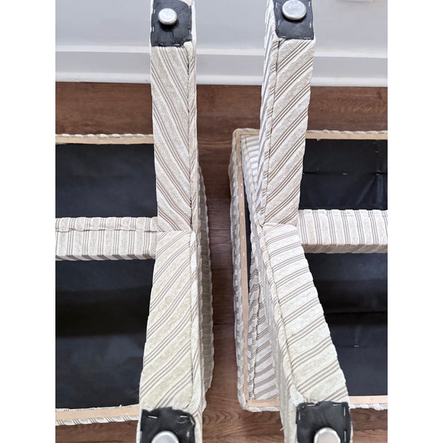 Pair of Upholstered X Leg Benches For Sale - Image 11 of 14