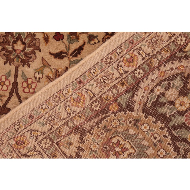 Textile Shabby Chic 1990's Pak-Persian Taupe/Brown Wool Rug - 6'2'' X 9'6'' For Sale - Image 7 of 9