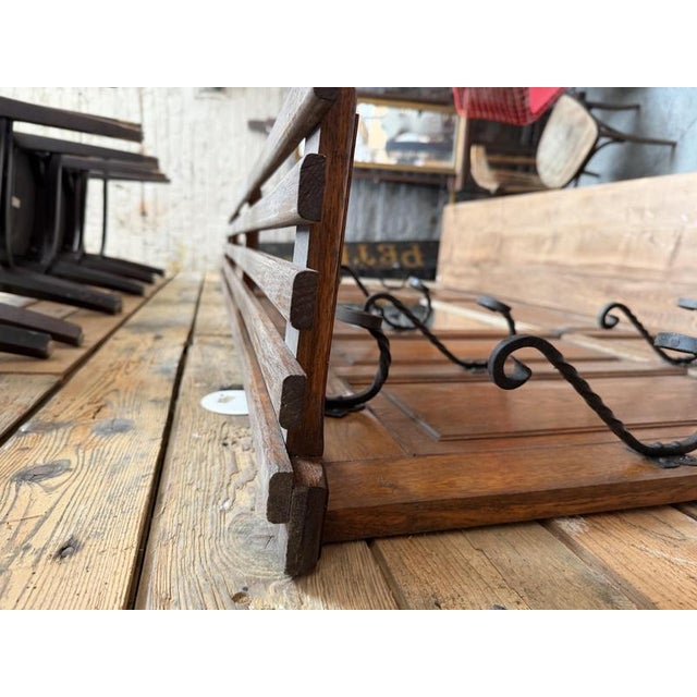 Large Early 20th Century Oak Wall Mounted Coat Rack For Sale - Image 9 of 11