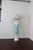 Awesomely 80's tropical plaster floor lamp. Bright white textured lamp features carved green palm leaves, a beautiful pop...