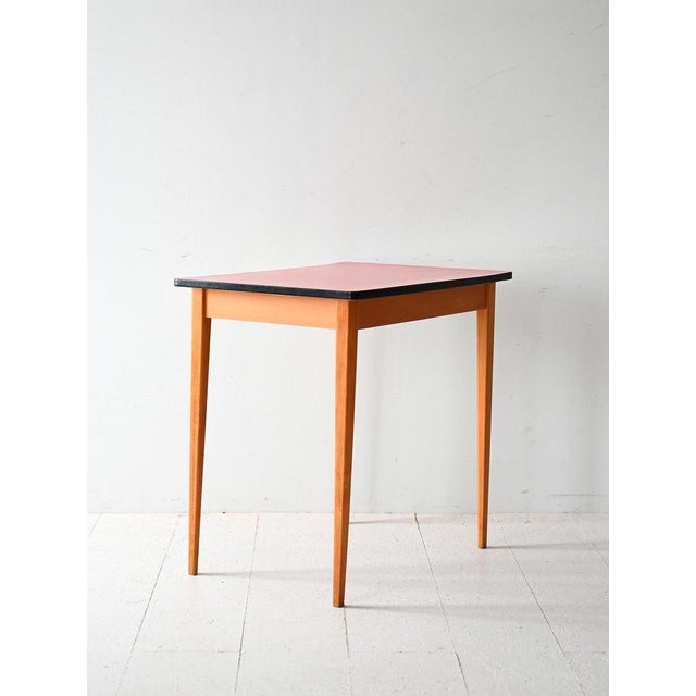 Scandinavian Dining Table with Red Formica Top, 1960s For Sale - Image 3 of 9